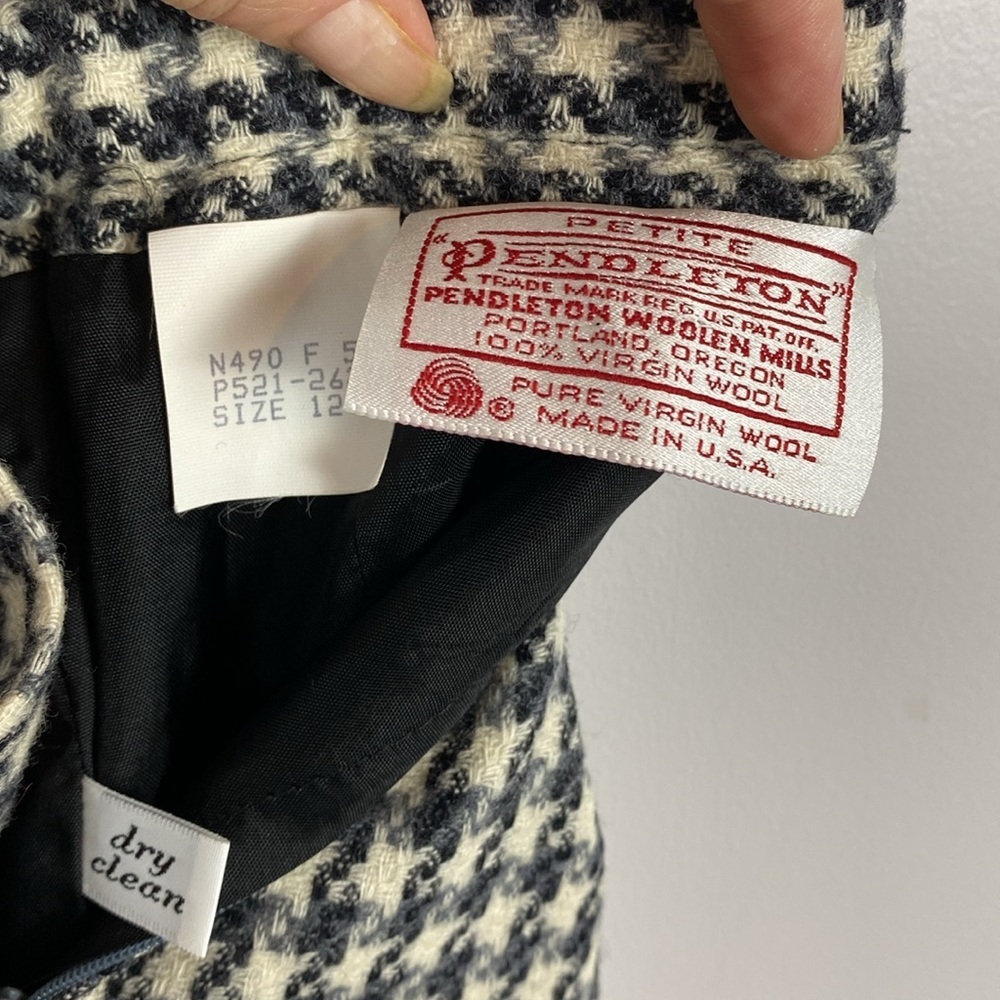 Pendleton 100% Virgin Wool Houndstooth Pencil Ski… - image 8